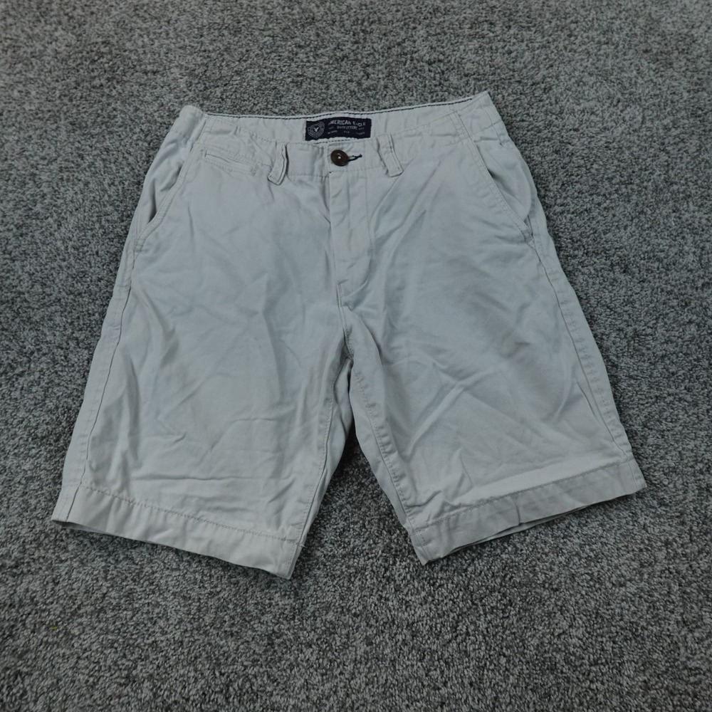 American Eagle Shorts Mens 28 Beige Tan Chino Classic Flat Front Preppy Casual